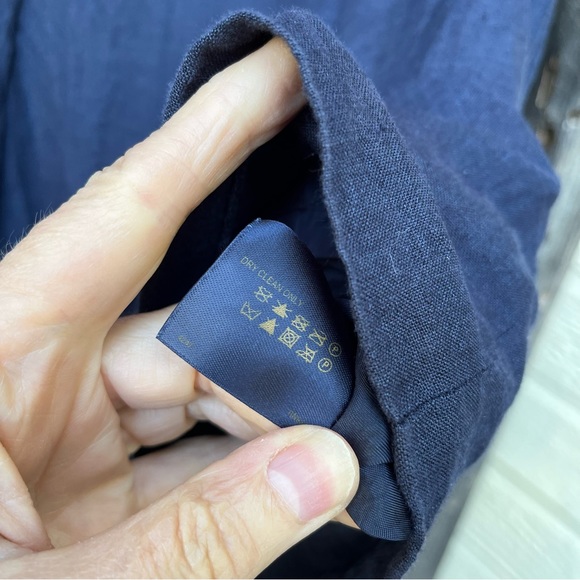 Brooks Brothers Navy Blue Linen Shift Dress Sz 4 - Picture 9 of 14